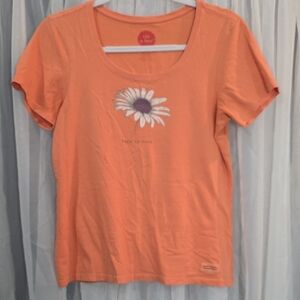 #46 Life Is Good Orange Tee with Daisy Design